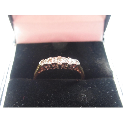 6 - 18ct gold and five stone diamond ring, diamonds set in platinum mount, size N, gross 1.9g