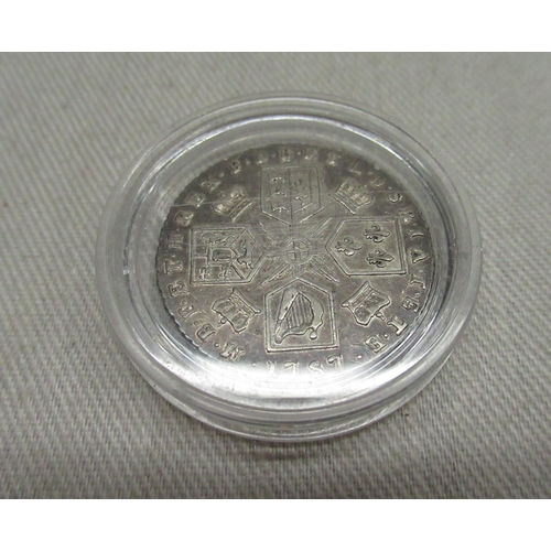 67B - Geo. III 1787 silver sixpence in capsule