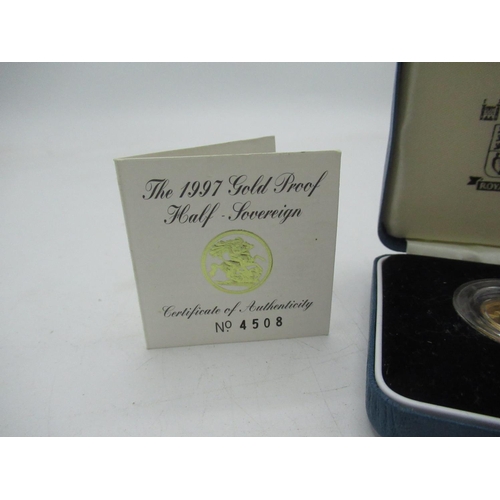 68 - Royal Mint 1997 ER.II gold proof half sovereign, in original case with COA