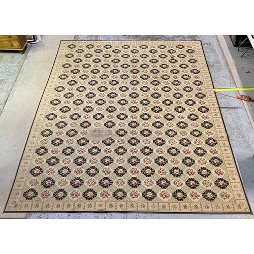 891 - Large rose pattern acrylic rug 401cm x 578cm