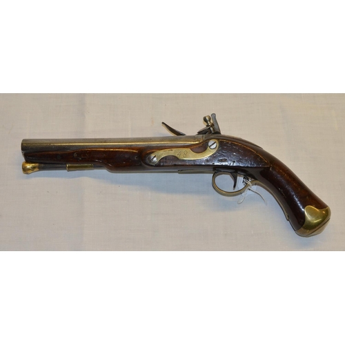 122 - British military 0.65cal flintlock Tower pistol with 9