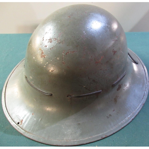 130 - WWII period civil fire watchers steel helmet with liner (no transfer markings) the reverse stamped M... 