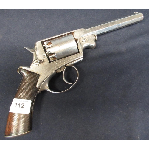 112 - Adams patent five shot percussion cap revolver with 5 3/4