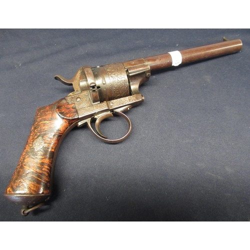 119 - Belgium E. Lefaucheux six shot pinfire revolver 6 1/4