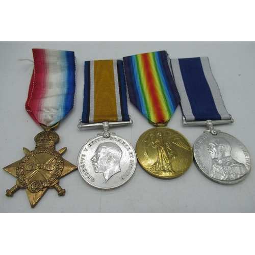 66 - WWI group of medals awarded to P. 307833 H. Barstow Sto.1.RN, comprising of 1914 - 15 Star, War Meda... 