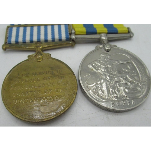 73 - Eliz. II Korea service medal awarded to P/Ssx. 839828 N. V. Smith Tel. R.N and associated United Nat... 