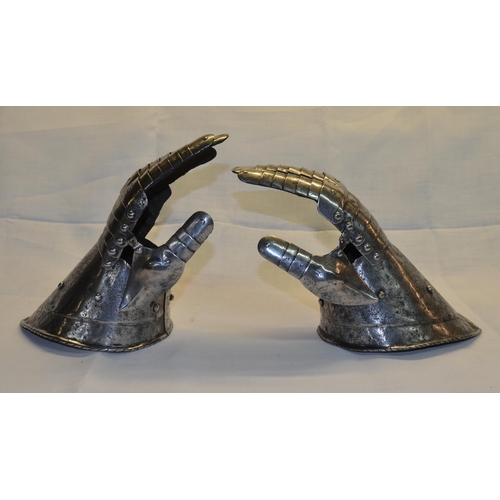 326 - Pair of Italian style C19th steel articulated gauntlets