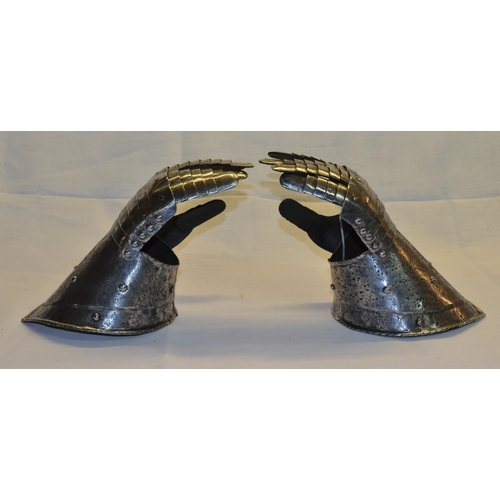 326 - Pair of Italian style C19th steel articulated gauntlets