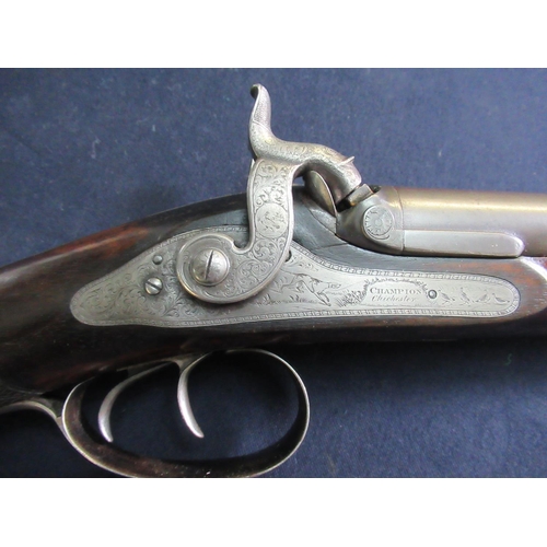 362 - Champion of Chichester 16B percussion cap side by side shotgun, with 29 1/4