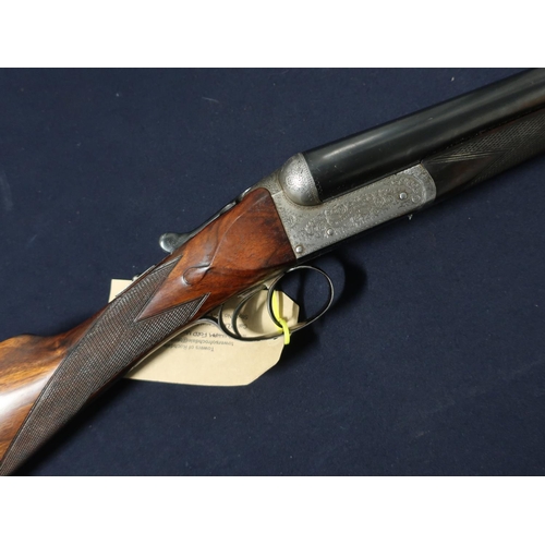 382 - William Ford 12B barring action side by side ejector shotgun, with 26 inch barrels, and 14 1/4 inch ... 