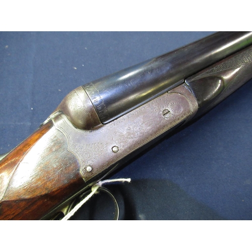 371 - Bonehill 12 bore side by side barring action ejector shotgun with 30 inch barrels and 14 1/4 inch pi... 