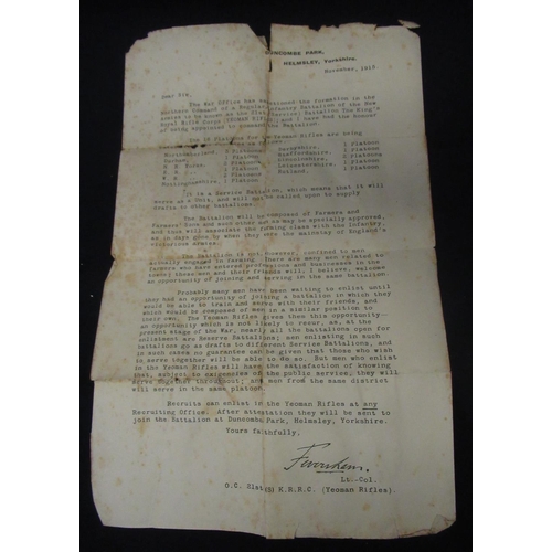 297 - Letter from the War Office to sanction the formation of the Northern command of the regular infantry... 