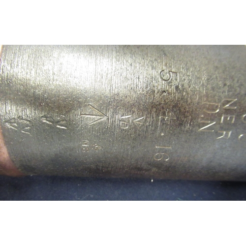 310 - WWI Magdeburg brass shell casing dated January 1916 and a cutaway example of 3