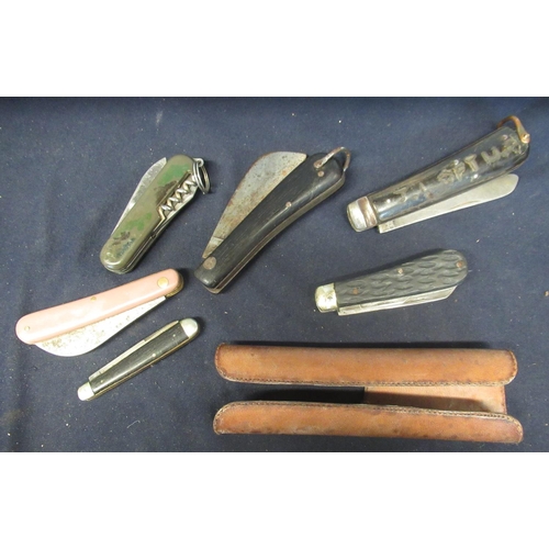 311 - Collection of six pocket knives of various sizes and styles, including Atkinson's of Sheffield, Butl... 