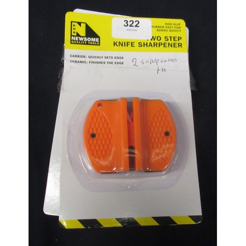 322 - Two boxed as new two step knife sharpener by Newsome Quality Tools