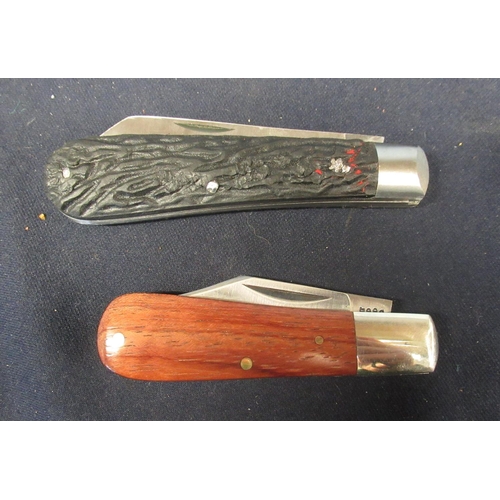 323 - A Wright & Son quality pocket knife with clip blade, two piece wooden handle, Taylors Eyewitness fol... 