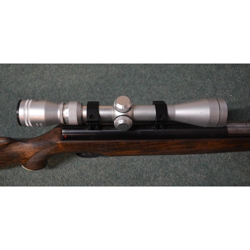 337 - Weihrauch HW77 break barrel air rifle with Tasco SA 39x40 silver antler scope