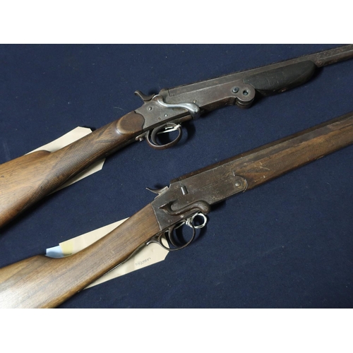 403 - Belgium side lever opening .410 single barrel shotgun, and another Belgium side lever opening single... 