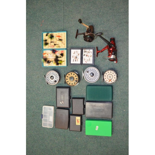 151 - Four fly fishing reels (2x Leeda Rimfly, one Shakespeare Norris and a Rainbow 