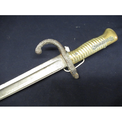 102 - French Chassepot sword bayonet, back strap dated 1868