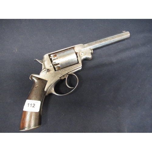 112 - Adams patent five shot percussion cap revolver with 5 3/4