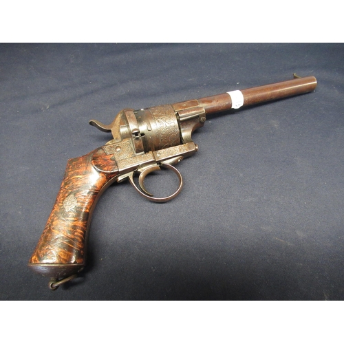 119 - Belgium E. Lefaucheux six shot pinfire revolver 6 1/4