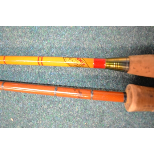 One double handed Nimrod by Alcox of Anneck, two piece carbon fiber trout  rod by Edgar Sealey of Eng