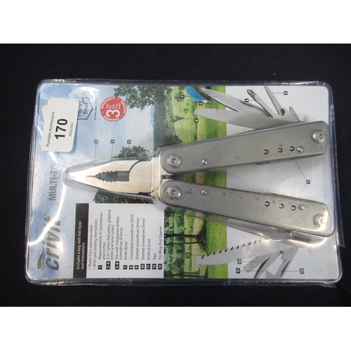 170 - Boxed as new Crivit multi tool with belt case