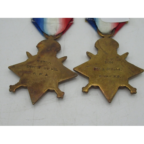 68 - 1914 Star with clasp (possible replacement) awarded to 8691 Pte. A. Servan 2/Manch.R, 1914 - 15 Star... 