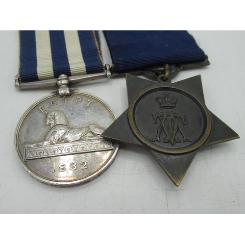 82 - Egypt 1882 campaign medal awarded to 14486 Sapr. J. A. Havard C. TP R.E, Khedive Star (2)