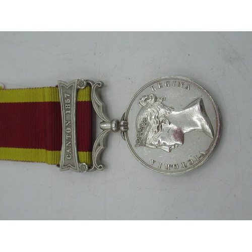 85 - Second China War medal with Canton 1857 clasp (unnamed)