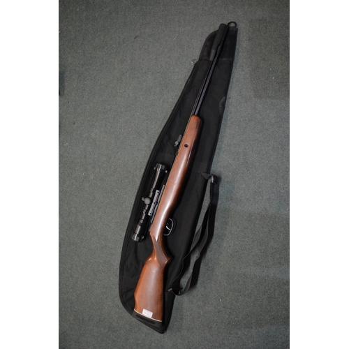 337A - Gamo CFX Royal .22 cal air rifle, under lever action, Haywire scope and moderator, with fleece lined... 