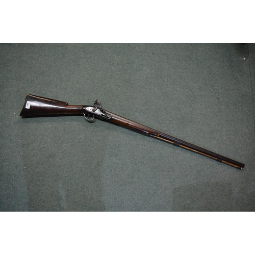 349 - Flintlock fowling piece by A N Jones Co, barrel L32