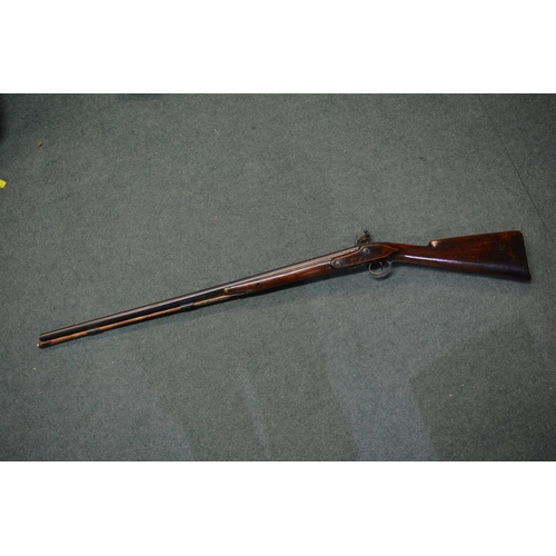 349 - Flintlock fowling piece by A N Jones Co, barrel L32