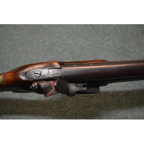 349 - Flintlock fowling piece by A N Jones Co, barrel L32