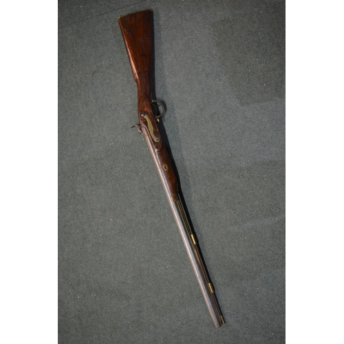 351 - Percussion cap muzzle loading rifle with octagonal barrel, makers HHGS, barrel L29