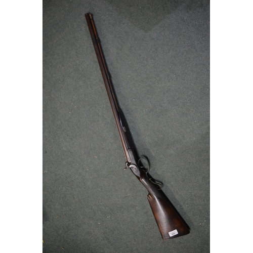 353 - Double barrelled muzzle loading percussion cap shotgun, barrel L28