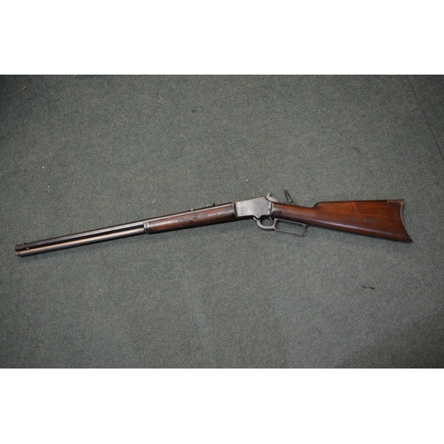 357 - Marlin lever action repeating rifle by Marlin Firearms Company of Newhaven, March 1892 with octagona... 