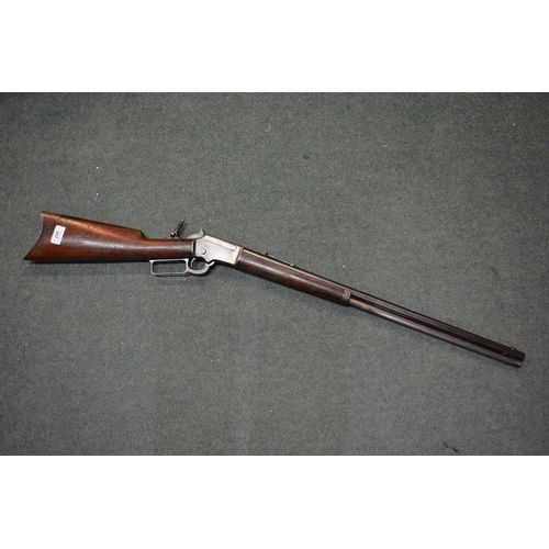 357 - Marlin lever action repeating rifle by Marlin Firearms Company of Newhaven, March 1892 with octagona... 