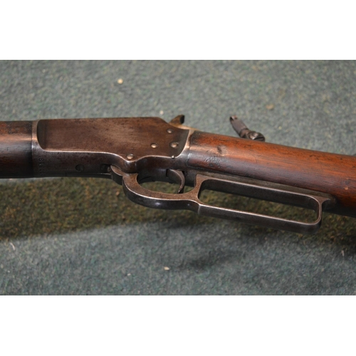 357 - Marlin lever action repeating rifle by Marlin Firearms Company of Newhaven, March 1892 with octagona... 