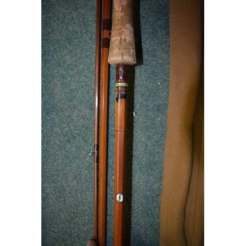 159 - Three fishing rods, 8ft6