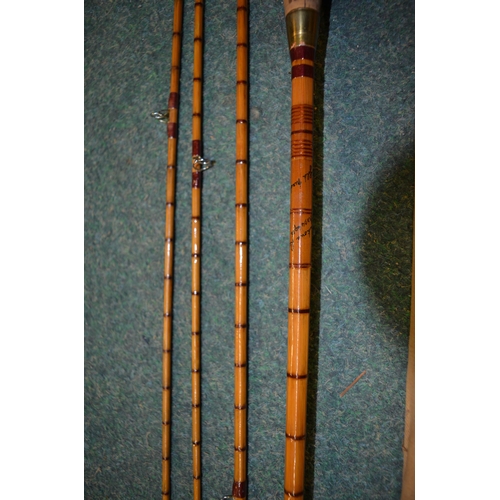 159 - Three fishing rods, 8ft6