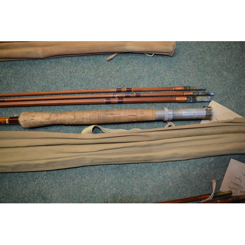 159 - Three fishing rods, 8ft6