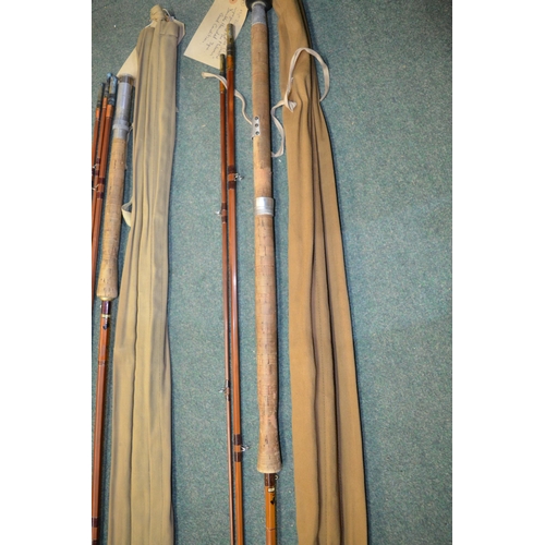 159 - Three fishing rods, 8ft6