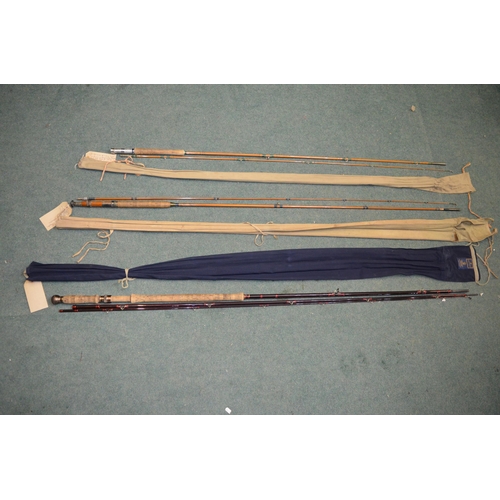 160 - Three fly fishing rods, 9ft6