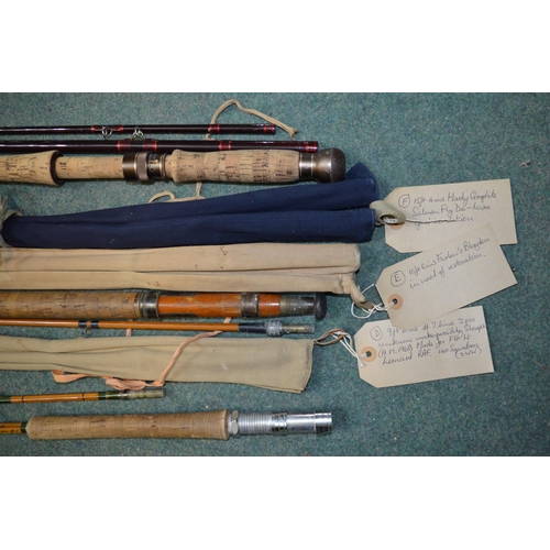 160 - Three fly fishing rods, 9ft6