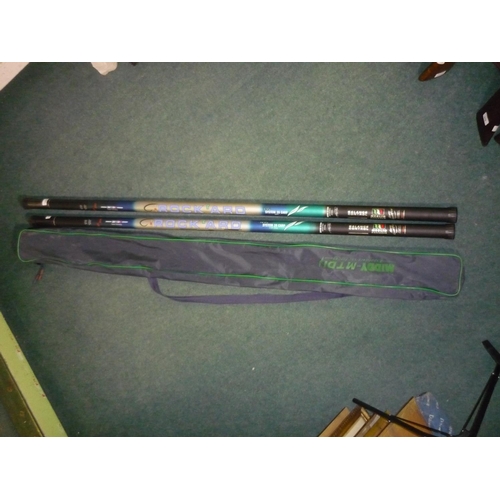 157 - Two system 20 carp poles, Rock Ard by Middy (12.5m and 14m long)