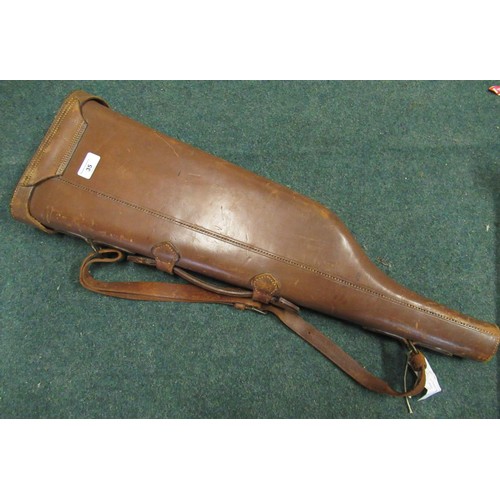 35 - Brown leather leg of mutton gun case