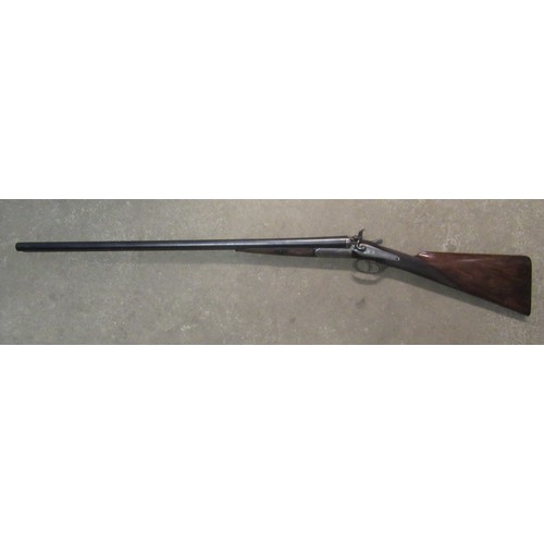 395 - Wallas 12B side by side hammer shotgun with double trigger action, barrels L30