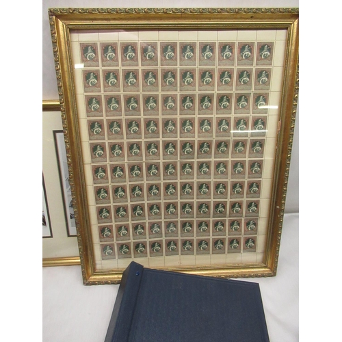 451 - Framed sheet of one hundred Russian stamps, 